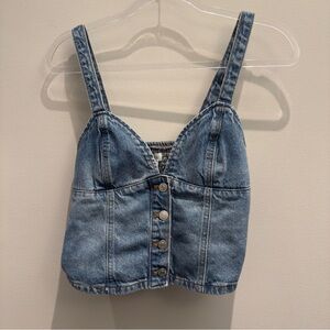 Forever 21 - Denim Button-Up Crop Top Size M